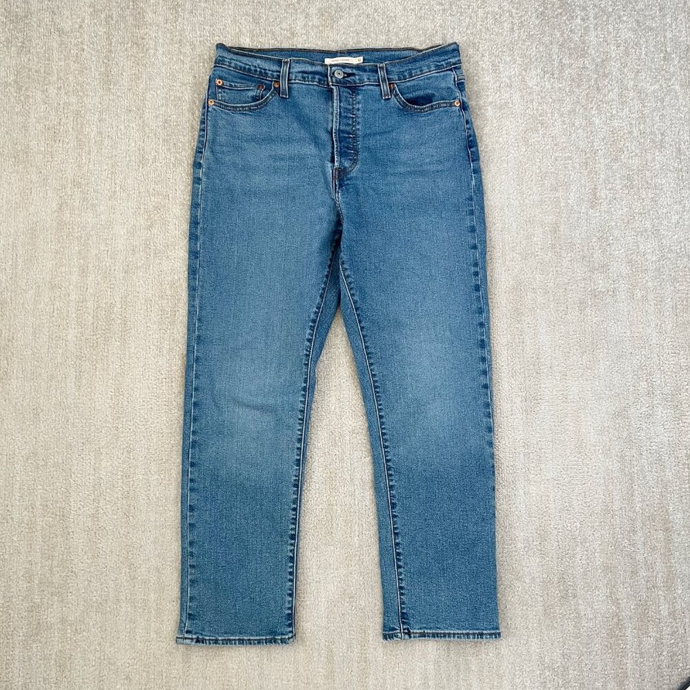 Levi’s Wedge Straight High Rise Button Fly Blue Jeans 32